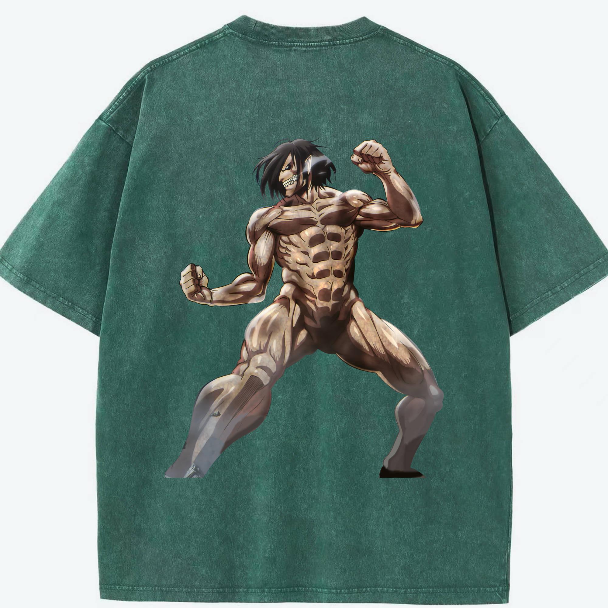 （画像用） 進撃の巨人 Attack on Titan 綿100% ヴィンテージ風 半袖Tシャツ（背面プリント）